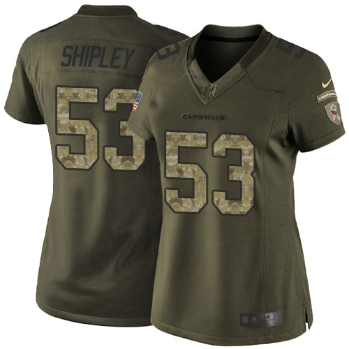 Women's Elite A.Q. Shipley Nike Jersey Green - #53 Salute to Service NFL Arizona Cardinals